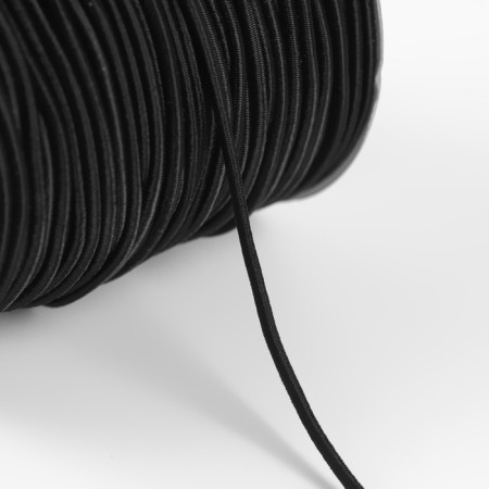 Hat elastic band with textile coating, 2 mm, 50 ± 0.5 m, black color-1