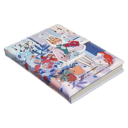 Gift notebook, A6+, 132 sheets, color block, with a curly refrain on a magnet, PVC cover, "anime", mix-5