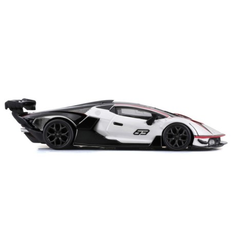 Racing machine BBURAGO LAMBORGHINI Essenza SCV12, DIE-CAST, 1:32, Black and white color-2