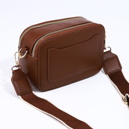 Cross-Bodi Bag on a zipper, brown color-1