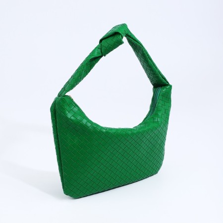 Baget bag with zipper, green color-1
