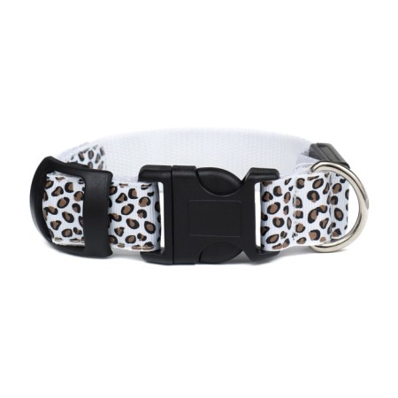 Collar with backlight Leopard 3 glow modes, size S, Osh 22-40 x 2.5 cm white-5