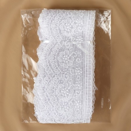 Lace on a grid, 85 mm × 11 ± 1 m, white color-2