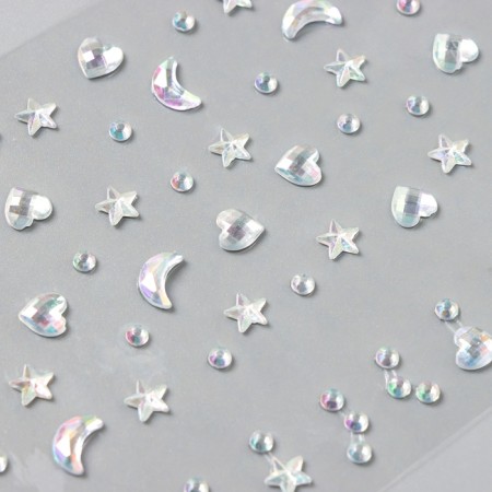 Stick plastic rhinestones "Solder" silver 11x7.8 cm-2