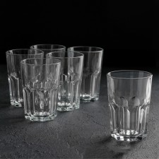 A set of high glass glasses of New America, 350 ml, 6 pcs