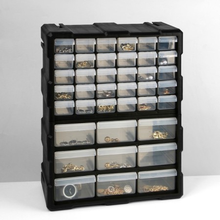 Organizer Universal "Box" 39 seats, plastic, 38.5 × 16 × 47.5 cm, black color