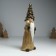 Suvenir Polystone "Santa Claus in a golden outfit, a cap, with a wreath" 10x8x29 cm