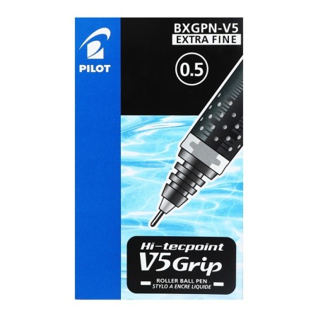 Pilot Hi-Tecpoint V5 Grip Roller, node-bela 0.5 mm, black-3