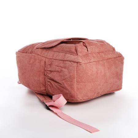 Young backpack from textiles on lightning, 4 pockets, pink color-4