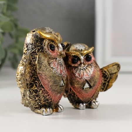 Polystone souvenir "Two eagle owls with open wings" mix 3.5x11x7 cm-2
