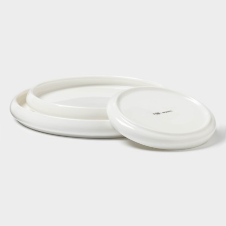 Magistro OliveQueen plates, 3 pcs: D = 14/13 cm, porcelain, white-5