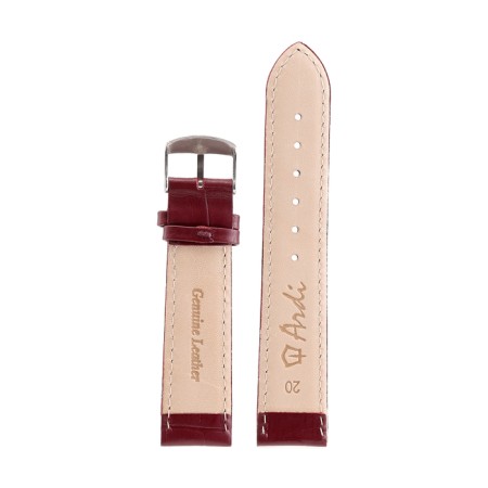 Watch strap, male, 20 mm, harness 75 mm, larynx 115 mm, genuine leather, brown-2