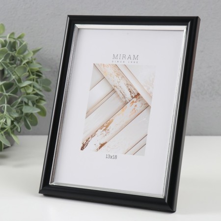 Photo frame Plastic "Mira" 13x18 cm, 636477-5, black with silver (plastic screen)-2