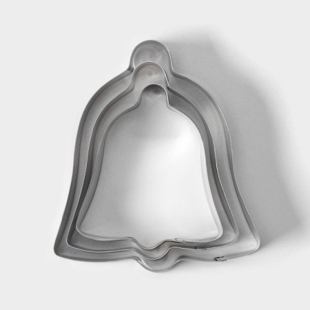 A set of forms for cutting the cookie “bell”, 3 pcs, 6 × 6 cm, chrome -colored color-4