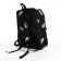 School backpack from textiles on a zipper, 3 pockets, black/gray color
