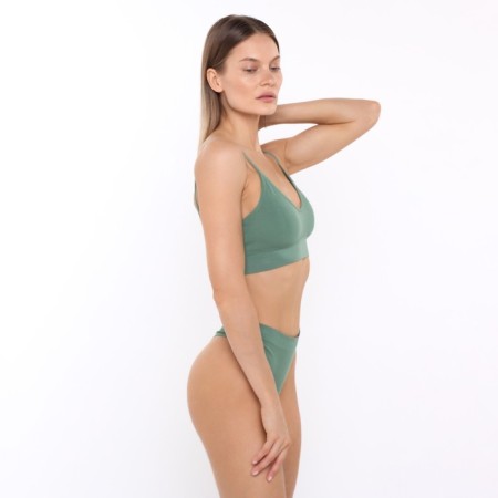 Female set (top, thongs), green color, One size (42-46)-2