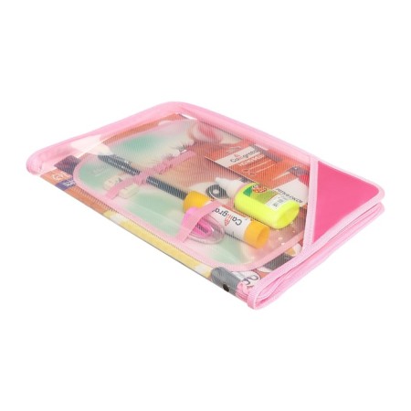 A4 labor folder, plastic, lightning around, folding bar, with a filling of 10 items, calligrata, PTR-1, "deer"-1