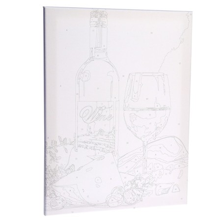 Picture on numbers on canvas with a subframe "White wine", 30x40 cm-1