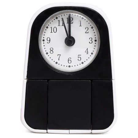 Robot hours “Puppy”, transformed into the alarm, works from batteries, white color-5