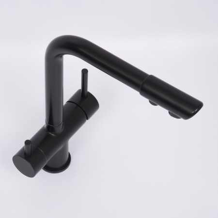 Kitchen mixer Wasserkraft A8367, double -leaf, with access to drinking, black-3