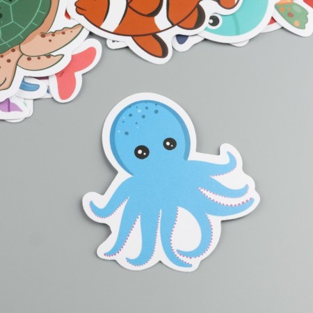 Stickers plastic "sea inhabitants" set 60 pcs 10x12 cm-1