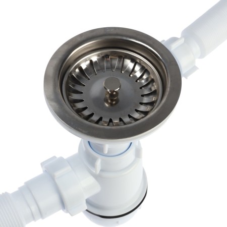 Siphon for sipi "Ani Plast" Grot A0142SA15, 3 1/2 "x40 mm, round overflows, corrugation 40x40/50 mm-3