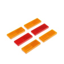 A set of reflectors for a sleigh, 4 yellow and 2 red