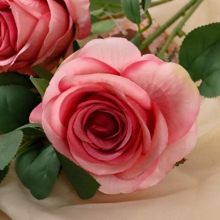 Artificial flowers "rose luxury" 9x63 cm, pink-1