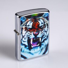 Tiger lighter in a metal box, silicon, gasoline
