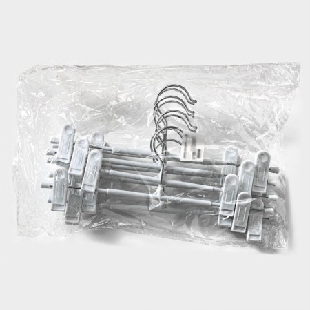 Pannings for trousers and skirts with clamps, set 10 pcs, 30 × 12.5 cm, white color-5