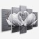 Carty clock is wall-mounted, modular "pair of swans", silent, 80 x 140 cm