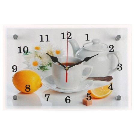 Carty watch is wall-mounted, interior "tea ceremony and lemon", silent, 30 x 20 cm