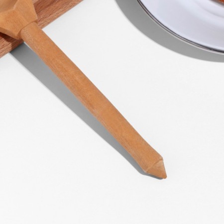 Spoon half -bastard, boiled, oak color-3