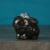 Figure Kashpo "Bunny with a hare" black with silver, 10cm