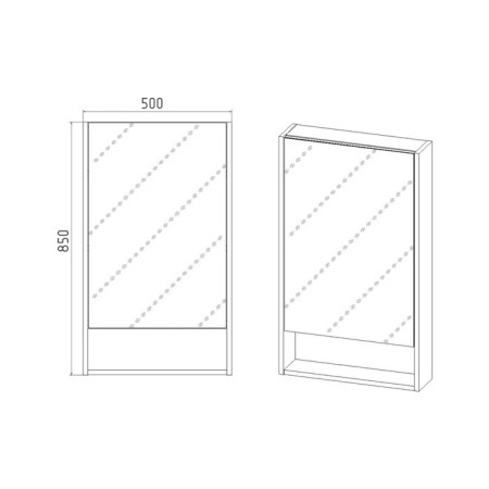 Viant mirror “Malta 50” 500x134x850 mm, right/left, without light-4
