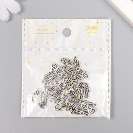 Decor for creativity Metal "palm - cycle" silver 1.5x0.8 cm-5