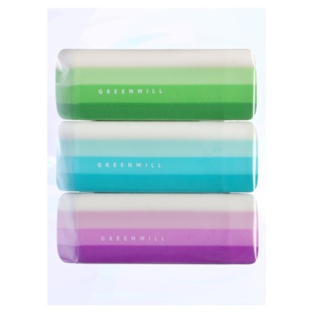 Set of eraser rectangular, beveled, 3 pieces, mix-5