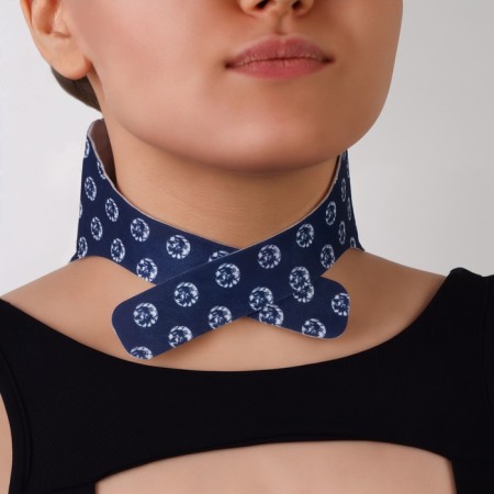 Self -heating bandage for the neck, 14 × 18 × 0.5 cm, blue color-4