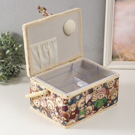 Casket for needlework "Plush cubs" 19x26x14.5 cm-2