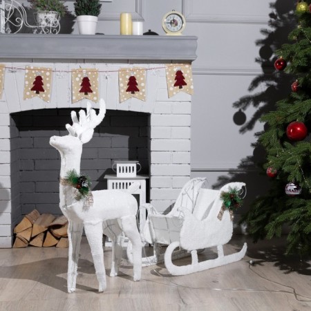 LED figure "Deer", 56 × 76 × 15 cm, textiles, metal, 220 V, glow warm white, no sledges-8