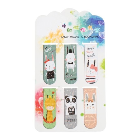 A set of magnetic bookmark for books Calligrata 6 pieces, "animals", mix-6