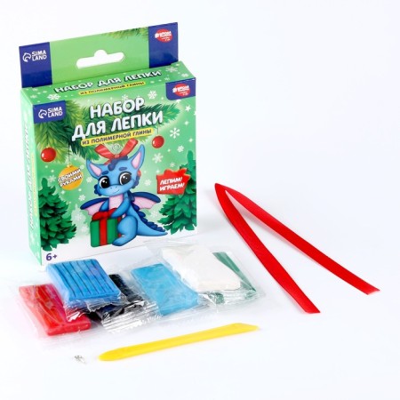 Set for creating a Figure made of polymer clay "Dragon with a gift"-1