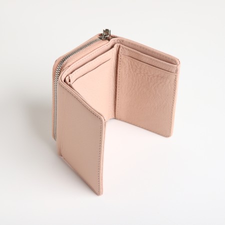 Women's wallet on magnet, beige color-4