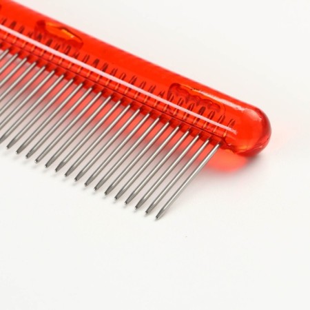 Combine comb “bubbles”, transparent, 20 x 3.6 cm, red-2