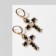 Emall earrings “crosses” Grange, white-black color in gold