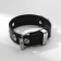 Bracelet Unisex "Hardcore" Sneaking strap, black color in silver