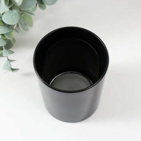 Black gloss candlestick 9x7.5 cm, 250-1