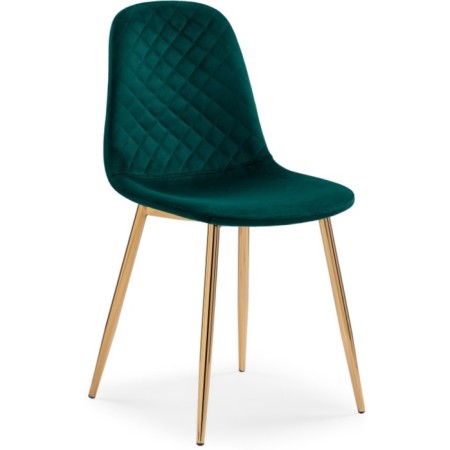 Stol on a metal frame DABL Metal/velor, gold/green 44x52x87 cm