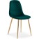 Stol on a metal frame DABL Metal/velor, gold/green 44x52x87 cm
