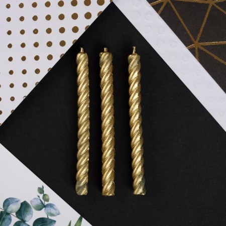 Candles for the cake, gold, 16 pcs., 5 x 6.5 cm.-2